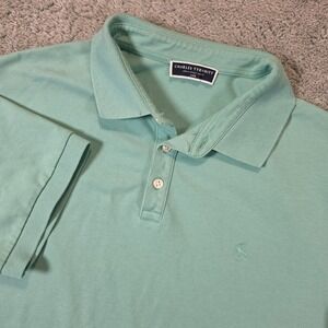 Charles Tyrwhitt Polo Shirt Mens Large Mint Green Pique Cotton Stretch Logo L